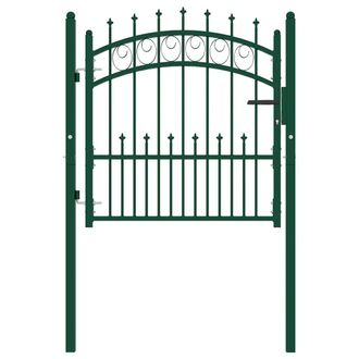 Berkfield Home Fence Gate with Spikes Steel 100x100 cm Green