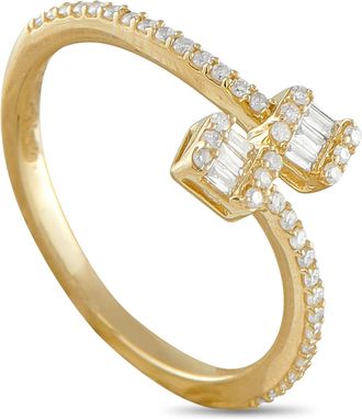 Luxury Bazaar 14K Yellow Gold 0.25ct Diamond Ring RN33642-Y