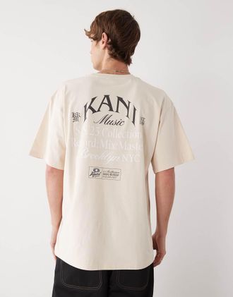 Karl Kani T-shirt oversize con stampa musicale sul petto e sul retro-Neutro