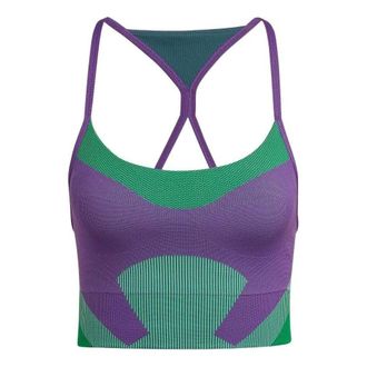 adidas (WMNS) adidas by Stella McCartney TrueStrength Yoga Knit Light-Support Bra Purple Green HG1417
