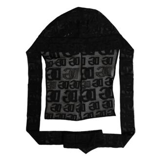 Dolce & Gabbana Zwarte Logo Mesh Hoofdband Hoed - Dames - Hoeden - Zwart - ONE Size - Katoen - Accessoires