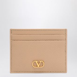 Valentino Garavani Vlogo Signature Credit Card Holder Rose Sand