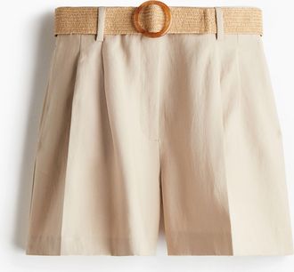 H&M Shorts mit Gürtel - Beige