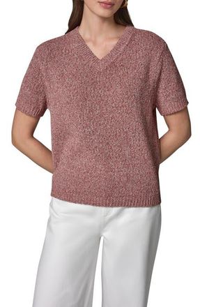 DKNY Cotton Blend V-Neck Sweater in Sunbaked Multi at Nordstrom, Size X-Small