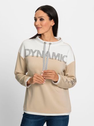 Heine Sweatshirt HEINE, Damen, Gr. 34, beige (sand, ecru), 50% Modal, 44% Polyester, 6% Elasthan, gemustert, mehrfarbig, Sweatshirts Sweatshirt