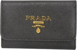Prada Pre-owned Saffiano Leren Sleuteletui - Dames - Vintage Accessoires - Zwart - ONE Size - Leer - Vintage