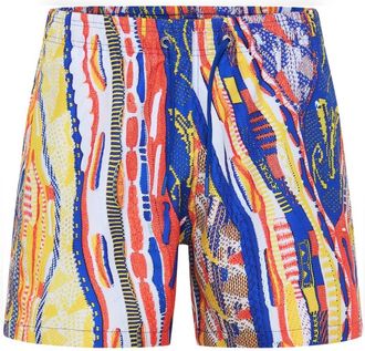 Carlo Colucci Zwemshorts met gebreide print - Heren - Strandmode - Veelkleurig - L - Polyester - Badmode
