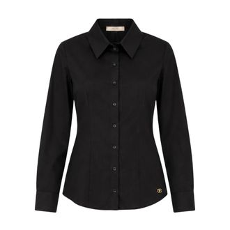 Yes-Zee Klassiek Shirt - Dames - Overhemden - Zwart - XL - Leer - Overhemden