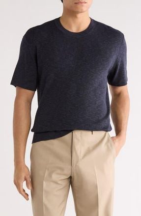 Nordstrom Short Sleeve Cotton & Linen Blend Sweater in Navy Sapphire at Nordstrom Rack, Size Xx-Large