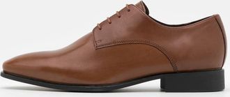 Geox Mens High Life Lace Up Leather Shoes In Dark Cognac