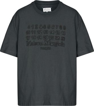 Maison Margiela Black Numbers Motif T-shirts and Polos
