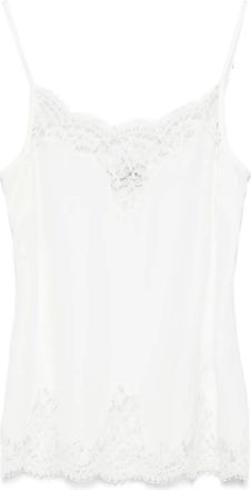 Ermanno Scervino Canotta con rifinitura in pizzo - Bianco