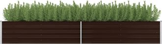 vidaXL Arriate De Acero Galvanizado Marr&oacute;n 320x80x45 Cm Vidaxl