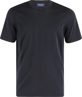 Drumohr T-Shirts, male, Blue, S, Frosted T-Shirt for Men
