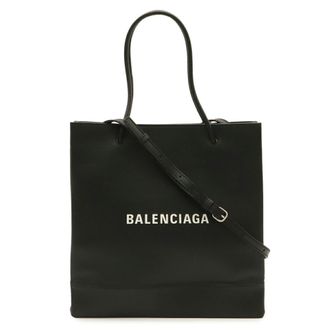 Balenciaga Black Leather Shoulder Bag Tote Bag (Pre-Owned)