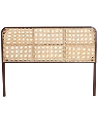 Baxton Studio Lainer Modern Bohemian Bayur Wood & Rattan Queen Size Headboard
