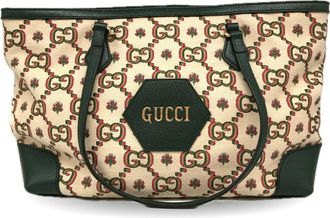 Gucci Gg Canvas Green Gg Canvas Tote Bag (Pre-Owned)