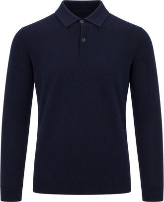 Ballantyne Polo in Lana a Maglia Fine - - Tops - Uomo - Blu - L