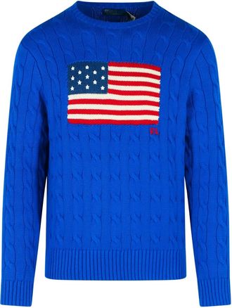 Polo Ralph Lauren Maglione con bandiera americana - Blu