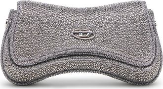Diesel Small Play Crystal Embellished Shimmer Mesh Crossbody Bag in Silver at Nordstrom