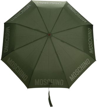 Moschino logo-print compact umbrella - unisex - Polyester - One Size - Green