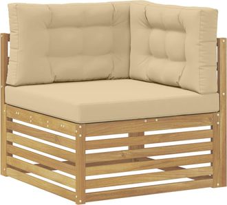 vidaXL Sof&aacute; De Esquina Para Exteriores Madera De Acacia S&oacute;lida Blanco Vidaxl