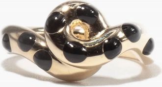 Bea Bongiasca Womens Chunky Wave Ring In Black