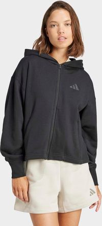 adidas Kapuzensweatshirt ADIDAS SPORTSWEAR W ALL SZN FT FZ, Damen, Gr. XXL, schwarz, Obermaterial: 100% Baumwolle, Sweatshirts Kapuzensweatshirt