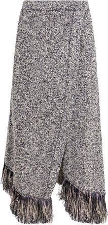 Paco Rabanne Gonna asimmetrica con frange - Blu