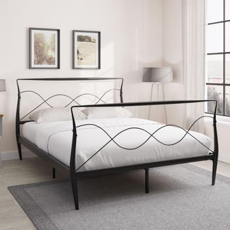 GFW Rimini Metal Bedstead in Black | Size: King