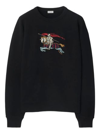 Burberry Sweater met ronde hals en Equestrian Knight - Zwart