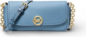 Michael Kors Nolita Small Pebbled Leather Crossbody Bag - Dames - Schoudertassen - Blauw - ONE Size - Leer - Tassen