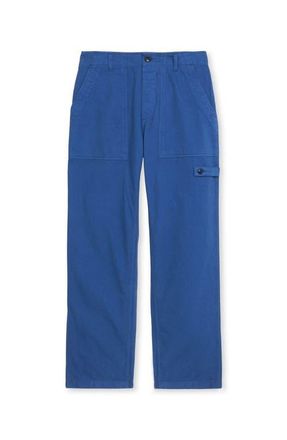 Fortela Jerryt Herringbone Cotton Fatigue Trousers in Blue1 at Nordstrom, Size 30 Eu