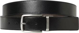 Emporio Armani Omkeerbare leren riem - Heren - Riemen - Zwart - ONE Size - Leer - Accessoires