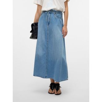 Vero Moda Lange spijkerrok met knoopceintuur