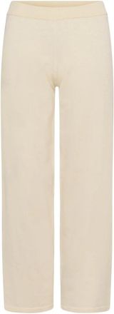 Saint Tropez Mila Gebreide Wijde Broek - Dames - Wijde Broeken - Beige - M - Polyester - Broeken