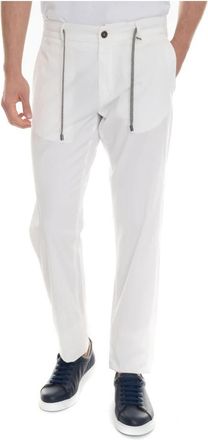 Canali Stretch Stropdas Taille Jogger Chino Broek - Heren - Slim Fit Broeken - Wit - 2XL - Katoen - Broeken