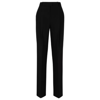 HUGO BOSS Hugo Womens Hasabu Regular-Fit Trousers in Black - Size 8 UK