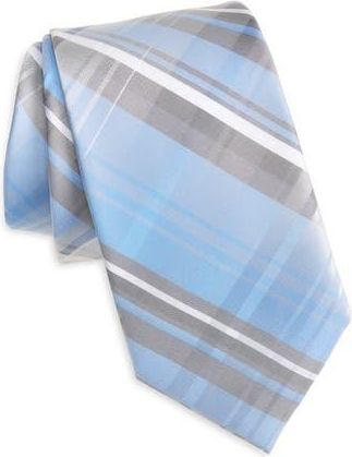 Calvin Klein Landon Plaid Tie in Light Blue at Nordstrom Rack
