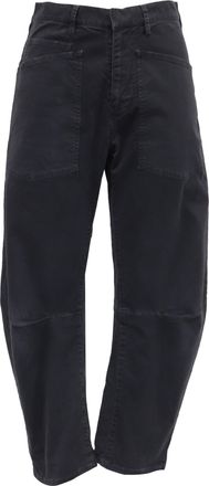 Nili Lotan Nili Lotan Shon Barrel-Leg Jeans in Black Cotton