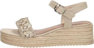 Tamaris Sandalen Touwzool - Dames - Sleehakken - Beige - 40 EU - Schoenen