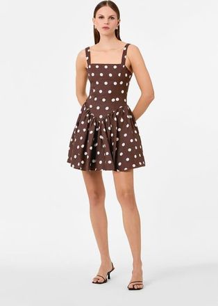 Nicholas VITTORIA DRESS in Mocha Polka Dot at Nordstrom, Size 12