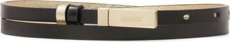 Kazar Smalle leren band in zwart - Dames - Riemen - Zwart - 110 CM - Leer - Accessoires