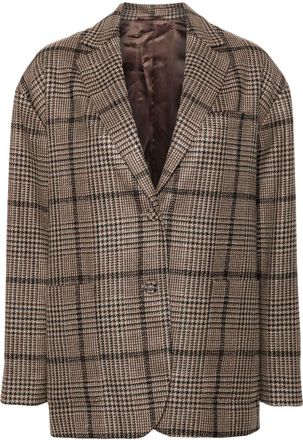 Officine Générale Antonia blazer - women - Silk/Virgin Wool/Linen/Flax/Viscose - 36 - Brown