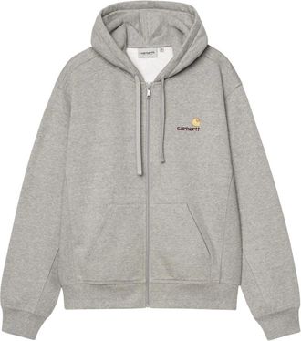 Carhartt Work in Progress Hoodies & sweatvesten, Heren, Grijs, M, Leer, Hooded American Script Jacket