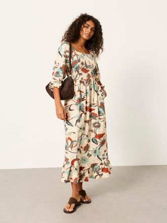 Fat Face FatFace Adele Ivory Batik Petite Midi Dress