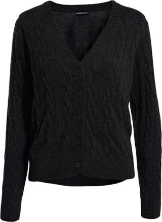 Minnie Rose Womens Cable Knit Cardigan In Black