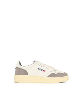 Autry Medalist Low witte en grijze leren sneakers