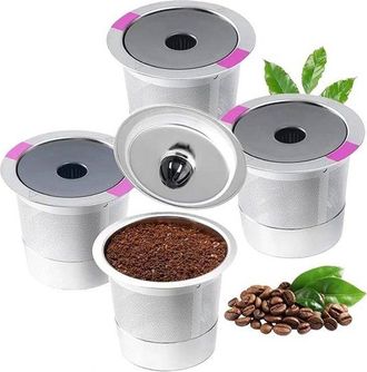 OEM 4 Piezas Aptas Para Filtros De Caf&eacute; Keurig, Cafetera De Goteo, Tazas De Caf&eacute; Recargables, Reutilizables, Sin Bpa, Kit Para Cafetera