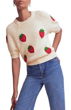 Boden Margot Short Sleeve Strawberry Sweater at Nordstrom, Size Large